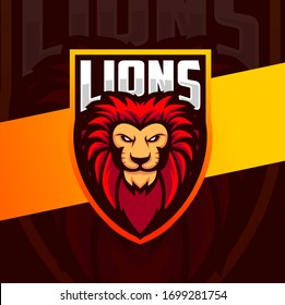 Lion Mascot Esport Logo Design Stock Vector (Royalty Free) 1676798638