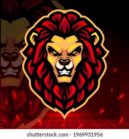 Lion head mascot. esport logo design
