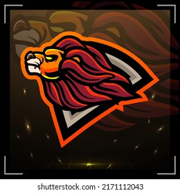 Lion head mascot. esport logo design