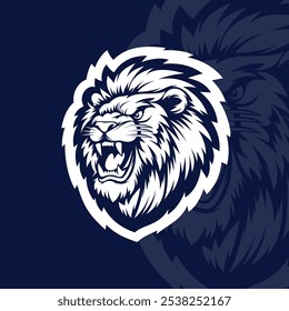 Lion head mascot esport logo illustration