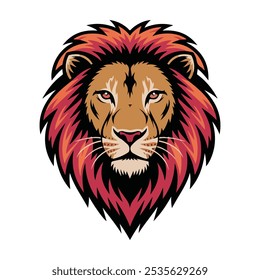 Lion head mascot face for logo emblem badges labels template tshirt design Vector pop art