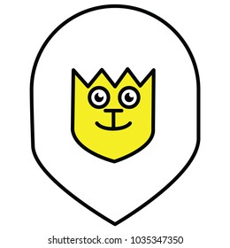 Lion head for mascot icon on best yellow