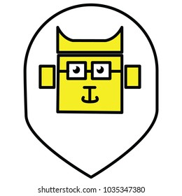 Lion head for mascot icon on best yellow