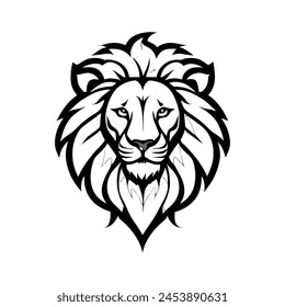 Lion head mascot isolated on white background. Lioness head vector illustration.