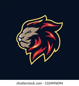 lion head mascot logo