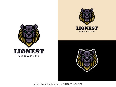 Lion Head Mascot Logo Design Character