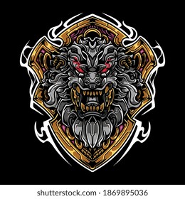 Lion head mascot logo design