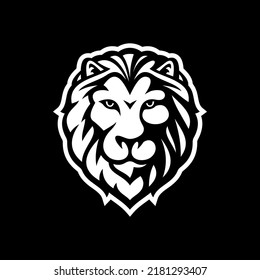 Lion head mascot logo design on dark background