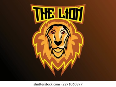 lion head mascot logo design