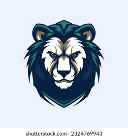 Lion head mascot logo design vector template, creative illustration concept