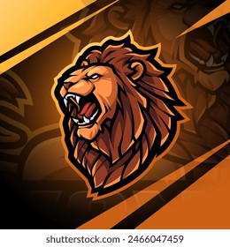 Lion head mascot logo design