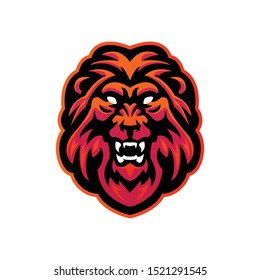 Lion head mascot logo for esport gaming and streaming activity