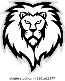 Lion head mascot logo isolated on white background