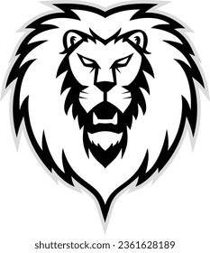 Lion head mascot logo isolated on white background