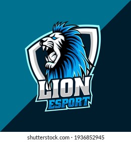 Lion head mascot logo template for esport team. easy to edit and customize