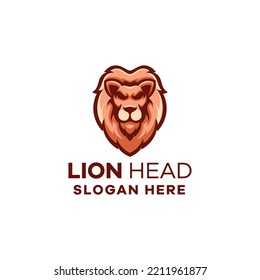 Lion Head Mascot Logo Template