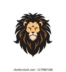 Lion Head Mascot Logo Vector Design Template