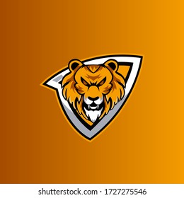 lion head mascot logo vector