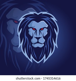 lion head mascot logo vector design template