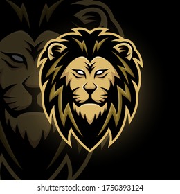 plantilla de diseño del vector del logotipo de la mascota de la cabeza del león
