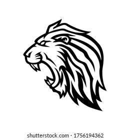 lion head mascot logo vector design template