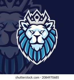 plantilla de diseño vectorial del logotipo de la mascota de la cabeza del león para la web y la marca