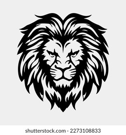 lion head mascot logo vector design