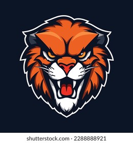 lion head mascot logo vector