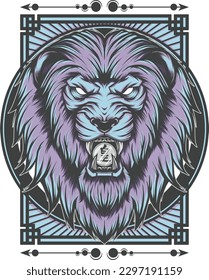 Lion head mascot logo vector illustration