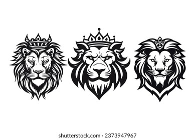 lion head mascot logo vector