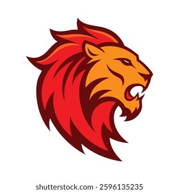 Lion head mascot logo vector.