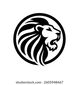 lion head mascot logo vector illustration