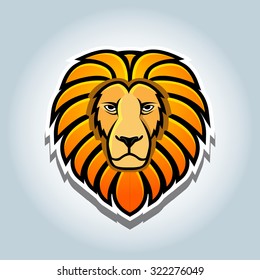 A Lion head mascot logo vector illustration, t-shirt graphic.
