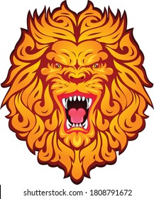 lion head mascot on a white background