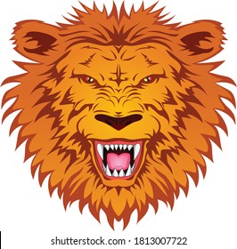 lion head mascot on a white background