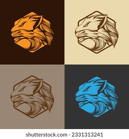 LION HEAD MASCOT SET FOUR COLOR