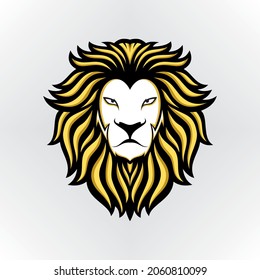 Lion head mascot. Vector Illustration