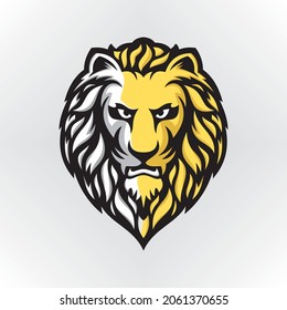 Lion head mascot. Vector Illustration