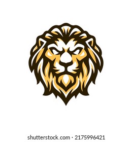 Lion head mascot vector illustration. Lion logo icon