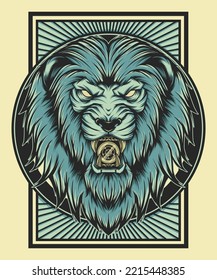 Lion Head Mascot Vector Illustration