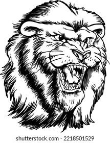 Lion Head Mascot Vector Illustration