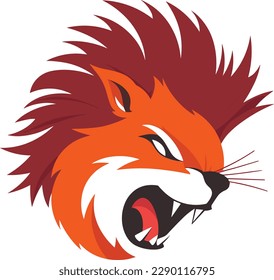 Lion Head Mascot Vector Illustration