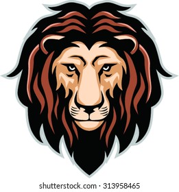 Lion head mascot, vector illustration