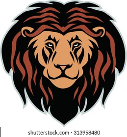 Lion head mascot, vector illustration