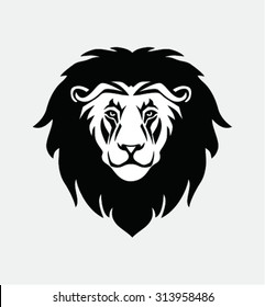 Lion head mascot, vector illustration