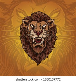 Lion head mascot vector. Lion logo icon. Angry lion illustration