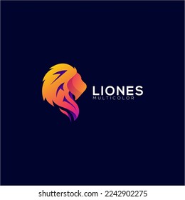 lion head modern colorful logo gradient