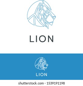 Lion head, modern polygonal logo for the company