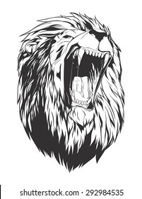 Lion head. Monochromatic logo for your t-shirt.