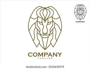Lion Head In Monogram Style Logo